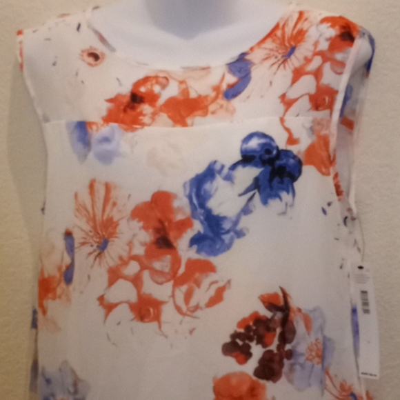 DKNYC Floral Print Sleeveless Chiffon Blouse - Picture 4 of 15